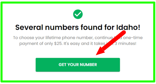 Click on "Get Your Number" Button